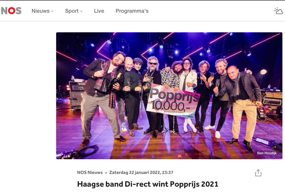 Haagse band Di-rect wint Popprijs 2021 - NOS